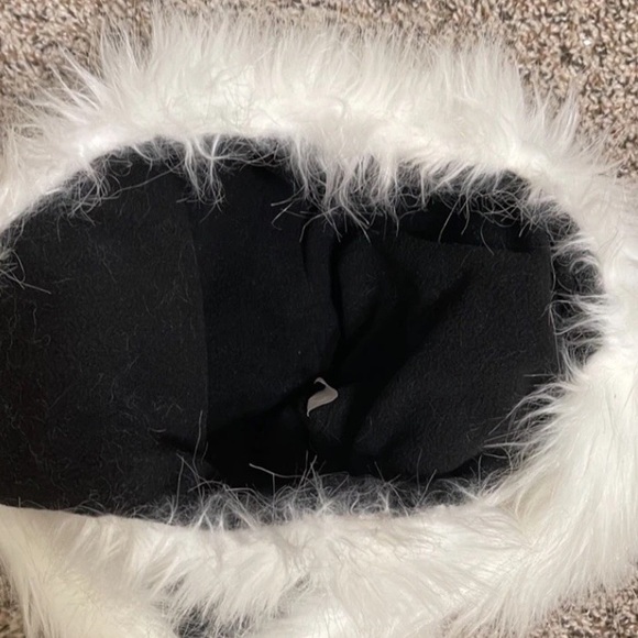 Fuzzy Panda Ears Hooded Scarf Hat w/ Hand Pockets, Fun Festival Fashion Cosplay - Picture 4 of 5